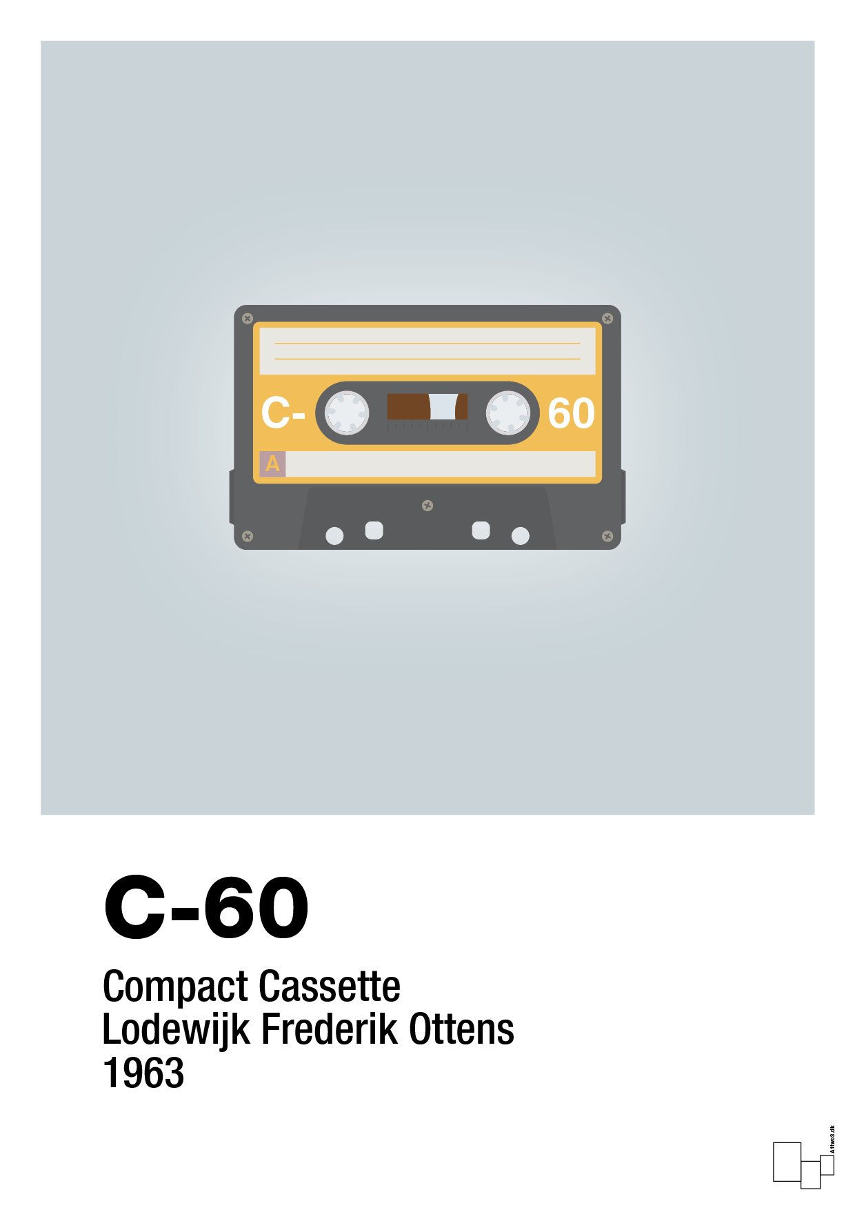 plakat: kassettebånd c-60 - light drizzle-Retro-A1two3