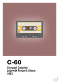 plakat: kassettebånd c-60 - plum-Retro-A1two3