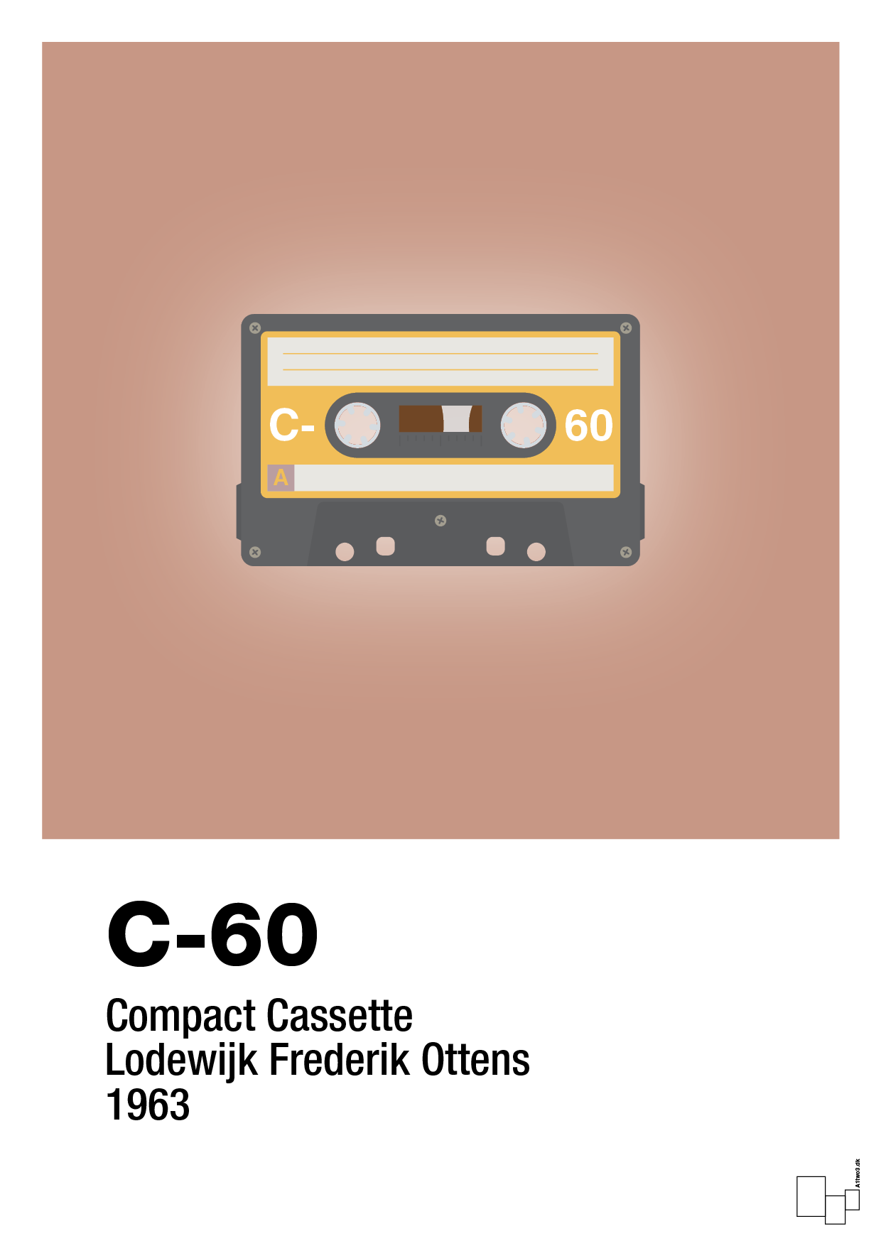 plakat: kassettebånd c-60 - powder-Retro-A1two3