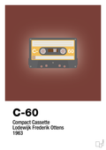 plakat: kassettebånd c-60 - red pepper-Retro-A1two3