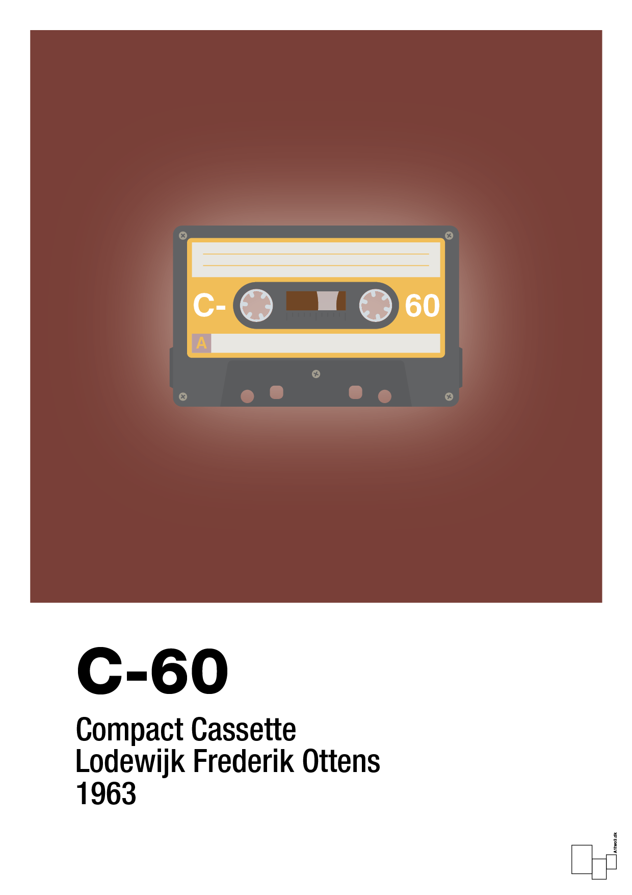 plakat: kassettebånd c-60 - red pepper-Retro-A1two3