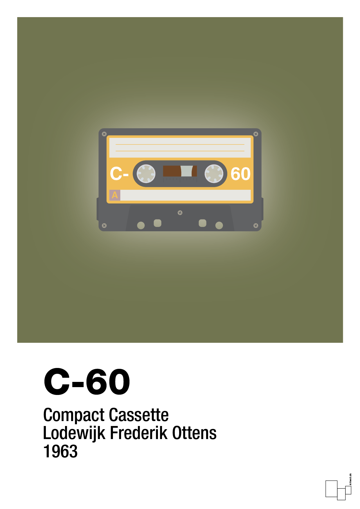plakat: kassettebånd c-60 - secret meadow-Retro-A1two3