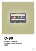 plakat: kassettebånd c-90 - back to nature-Retro-A1two3