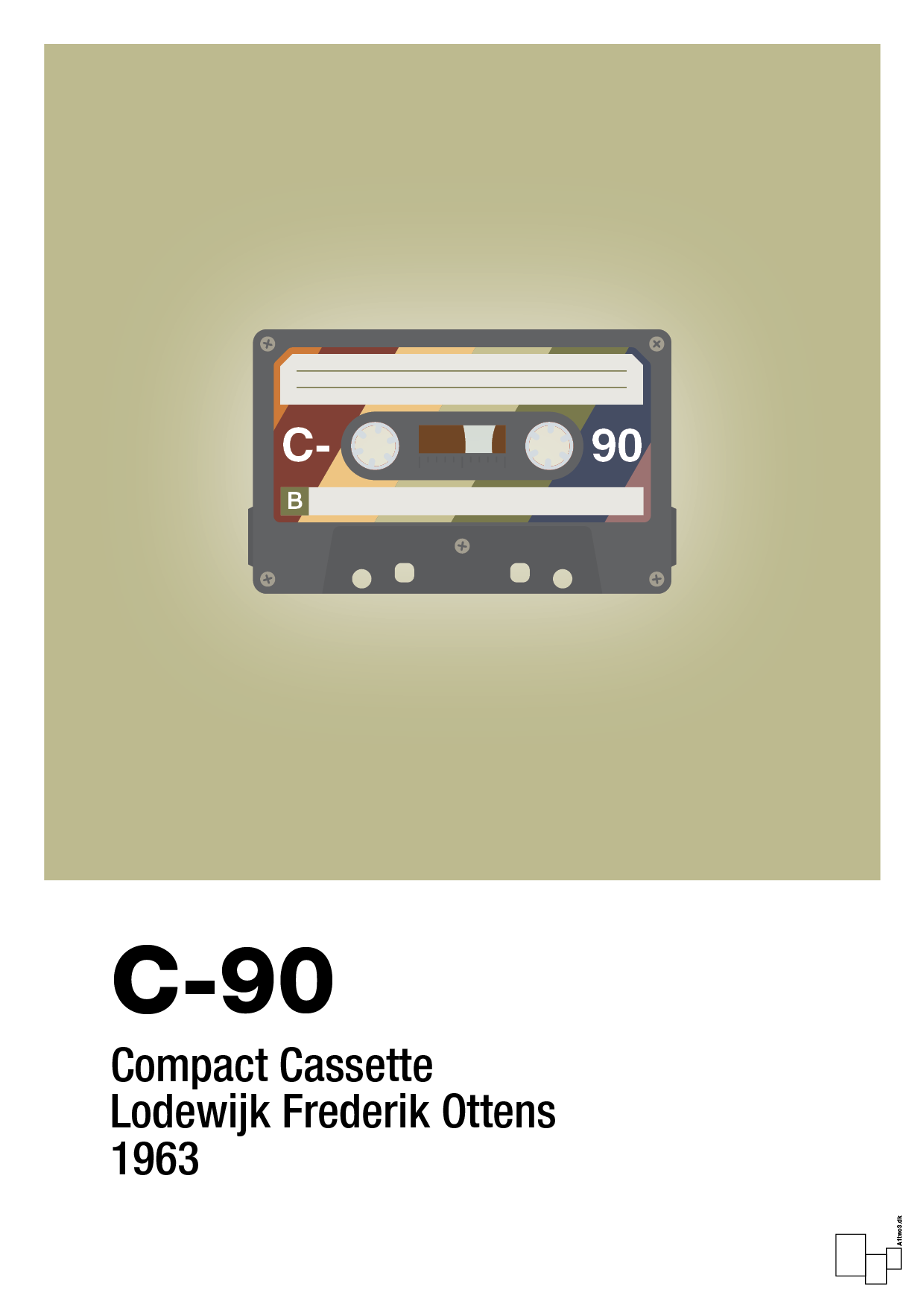 plakat: kassettebånd c-90 - back to nature-Retro-A1two3
