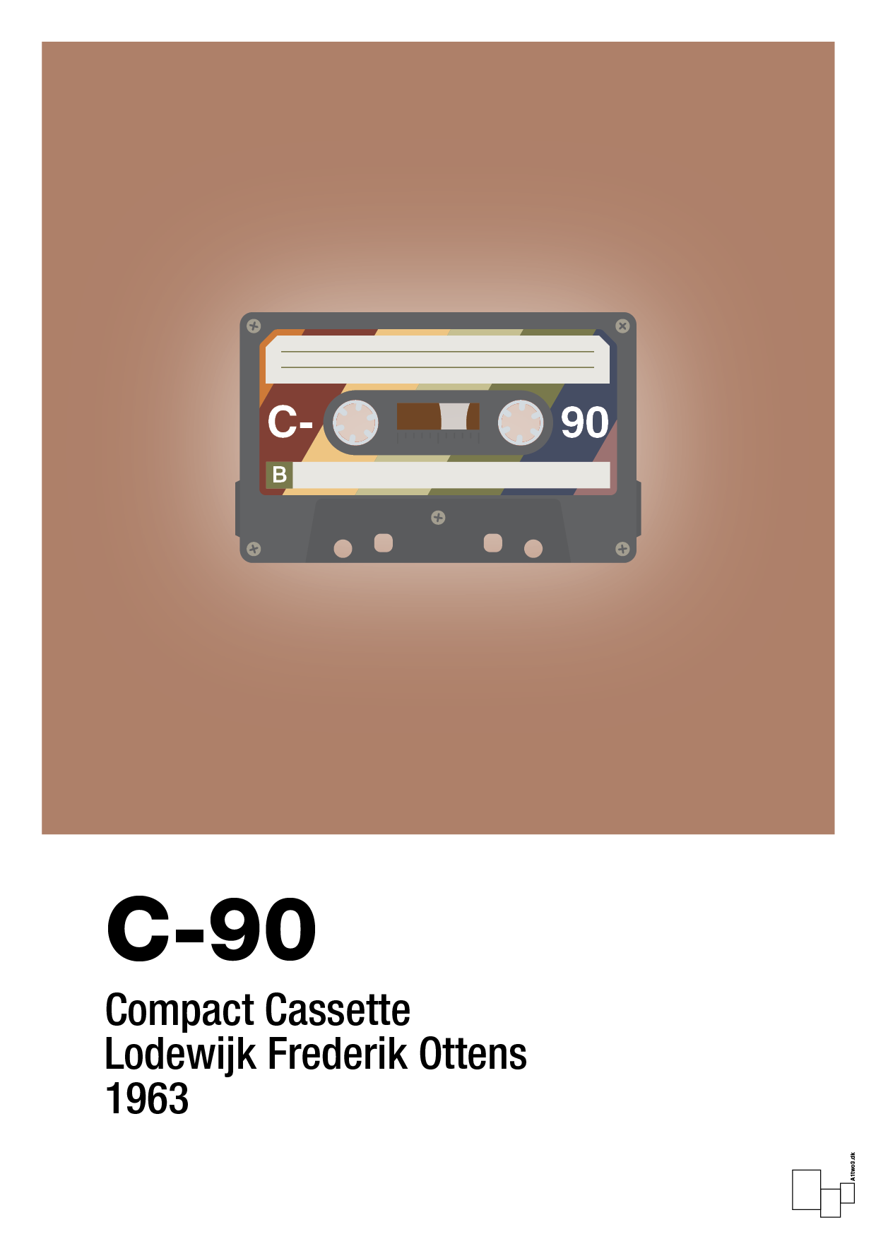 plakat: kassettebånd c-90 - cider spice-Retro-A1two3