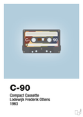 plakat: kassettebånd c-90 - heavenly blue-Retro-A1two3