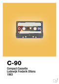 plakat: kassettebånd c-90 - honeycomb-Retro-A1two3