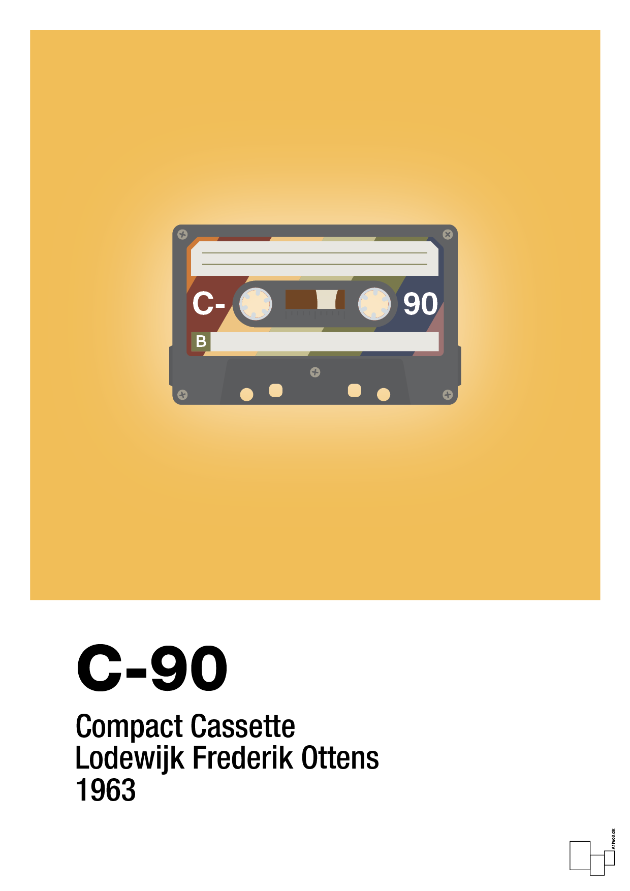 plakat: kassettebånd c-90 - honeycomb-Retro-A1two3