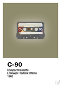 plakat: kassettebånd c-90 - misty forrest-Retro-A1two3