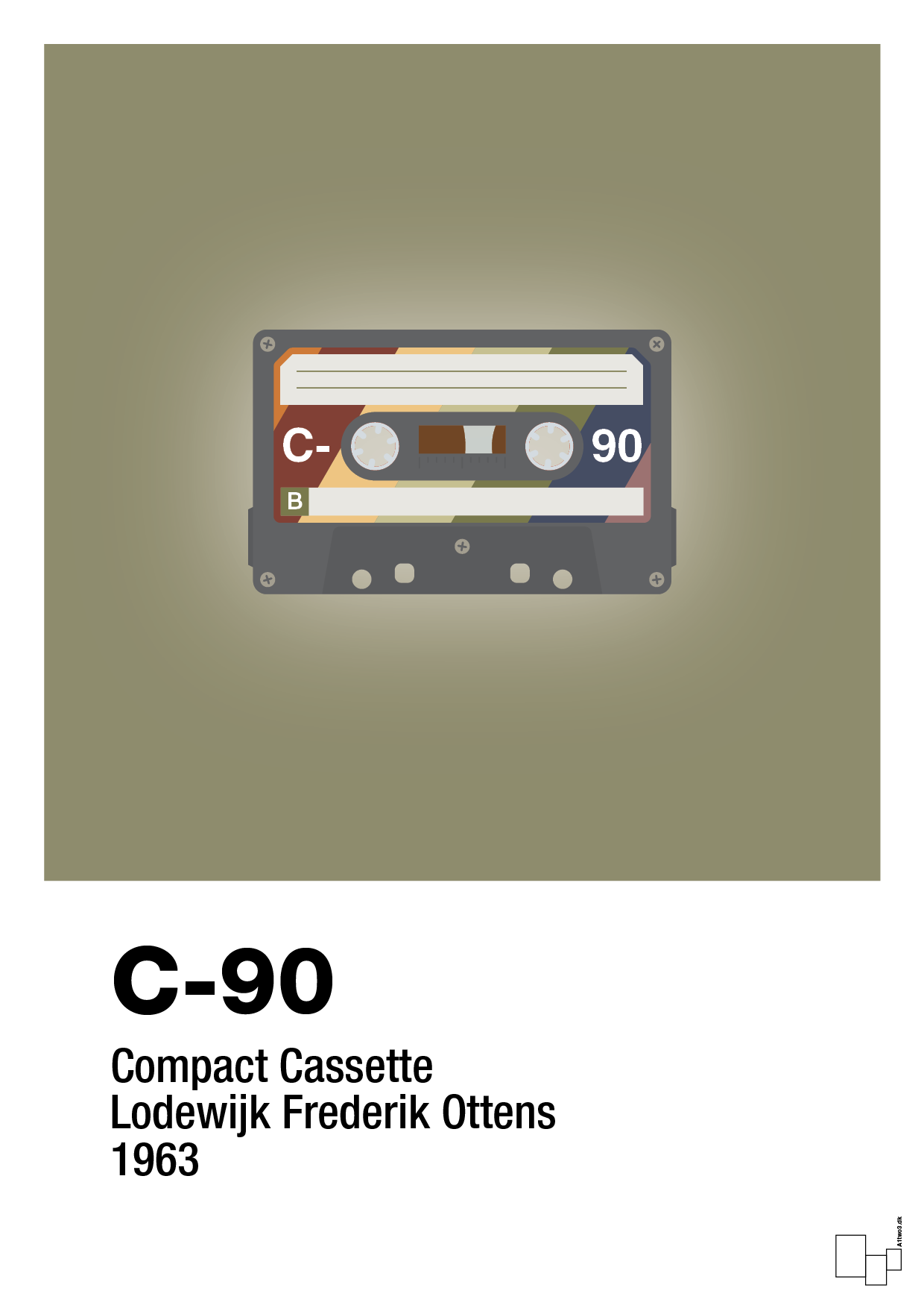 plakat: kassettebånd c-90 - misty forrest-Retro-A1two3