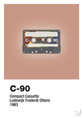 plakat: kassettebånd c-90 - powder-Retro-A1two3