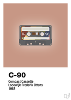 plakat: kassettebånd c-90 - powder-Retro-A1two3