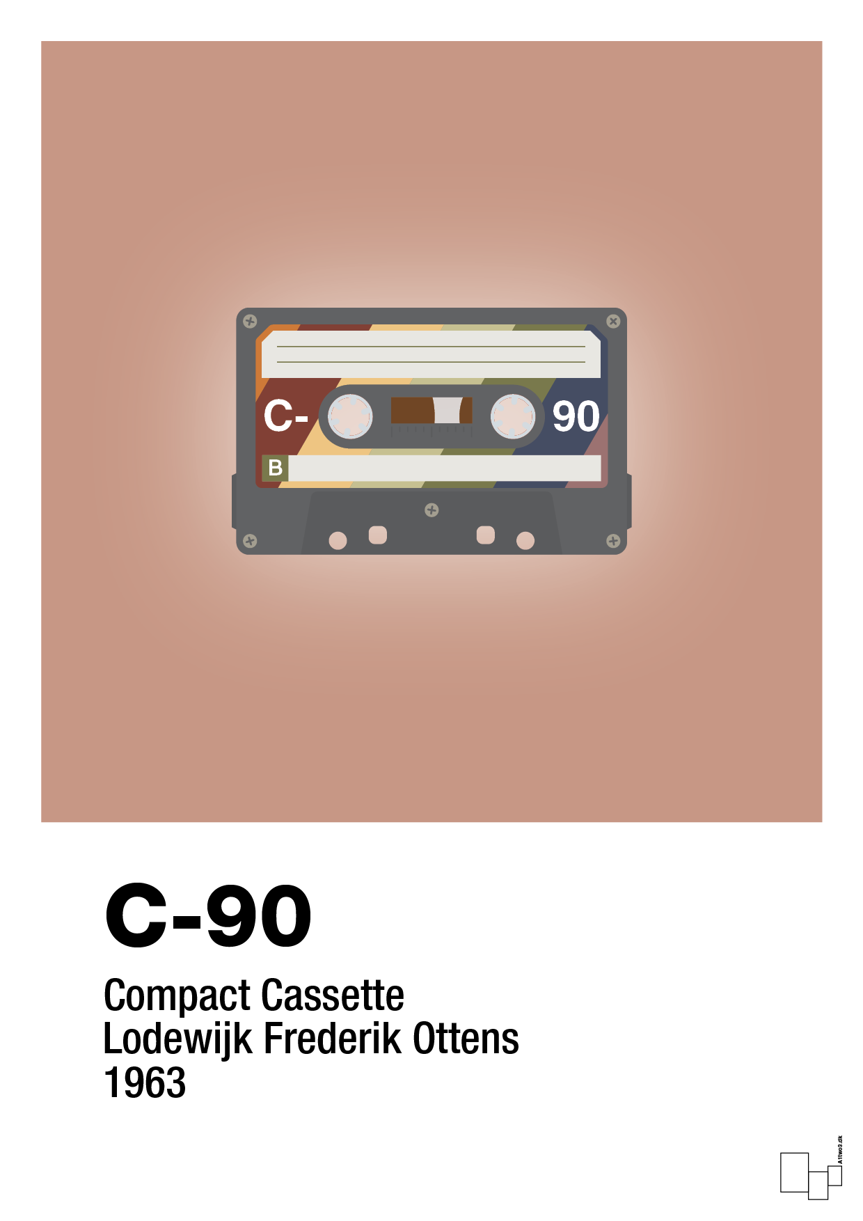 plakat: kassettebånd c-90 - powder-Retro-A1two3