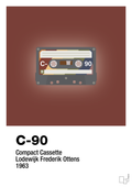 plakat: kassettebånd c-90 - red pepper-Retro-A1two3
