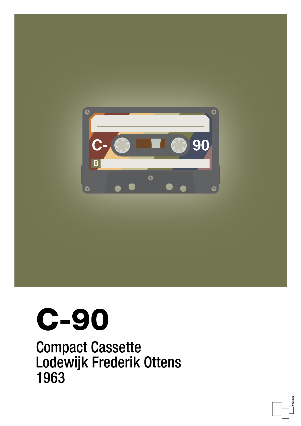 plakat: kassettebånd c-90 - secret meadow-Retro-A1two3