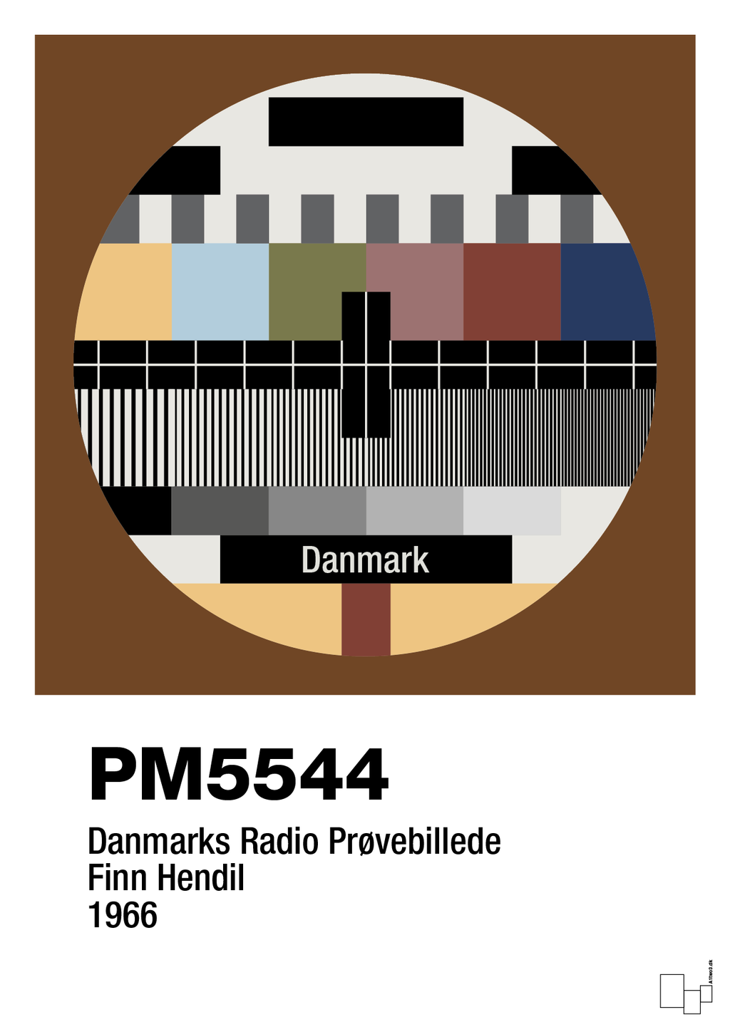 plakat: prøvebillede - dark brown-Retro-A1two3