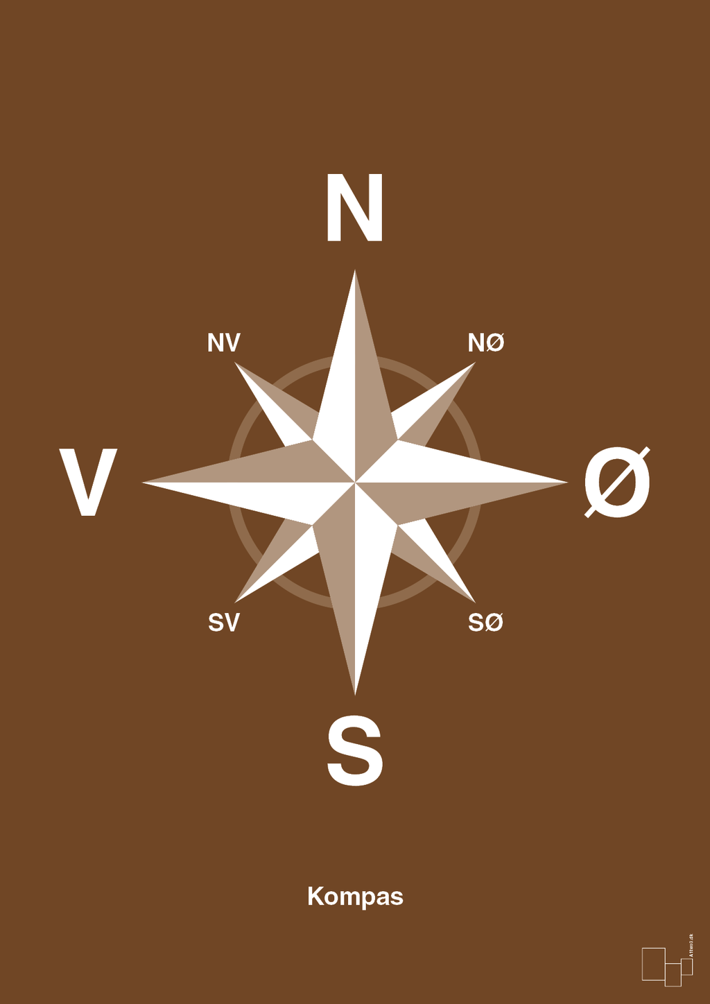 plakat: kompas - dark brown-Kompas-A1two3