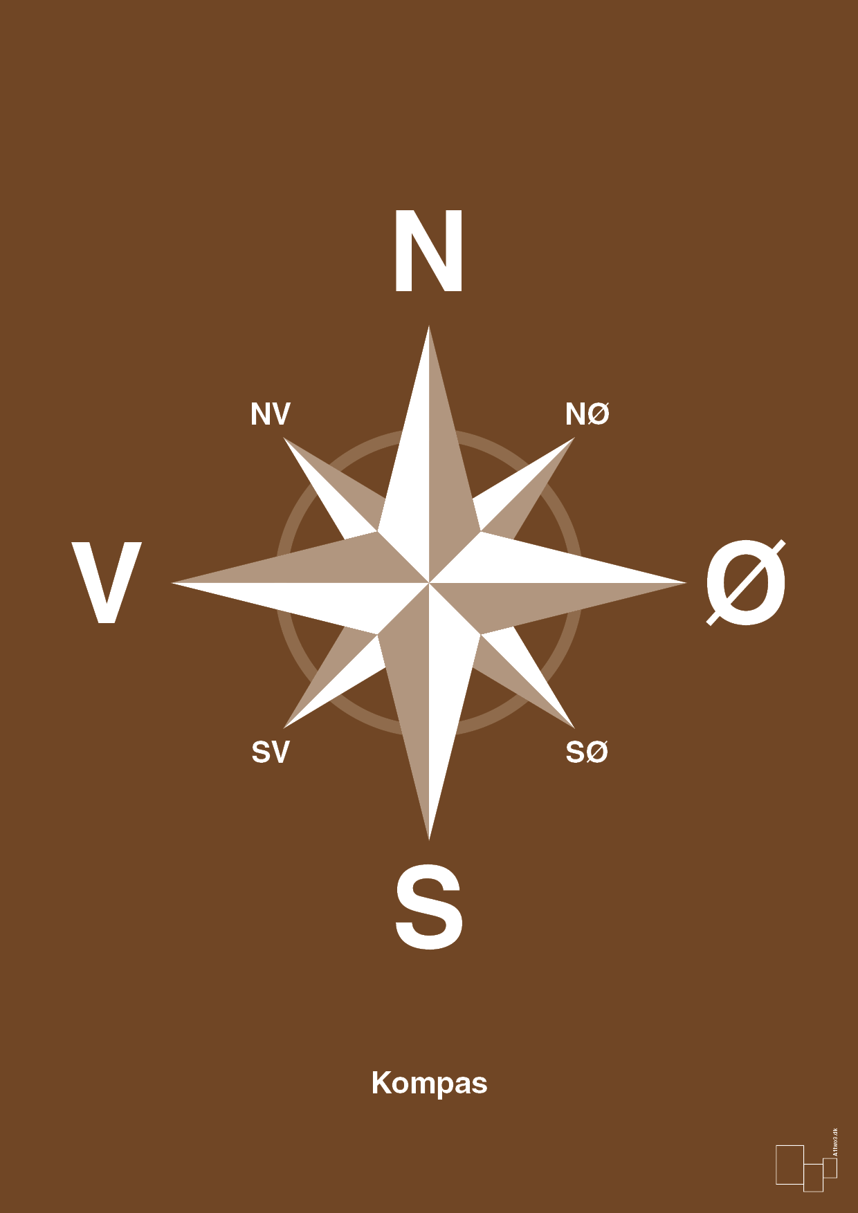 plakat: kompas - dark brown-Kompas-A1two3