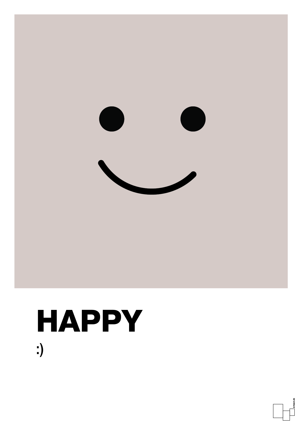 plakat: happy smiley - broken beige-Smiley-A1two3