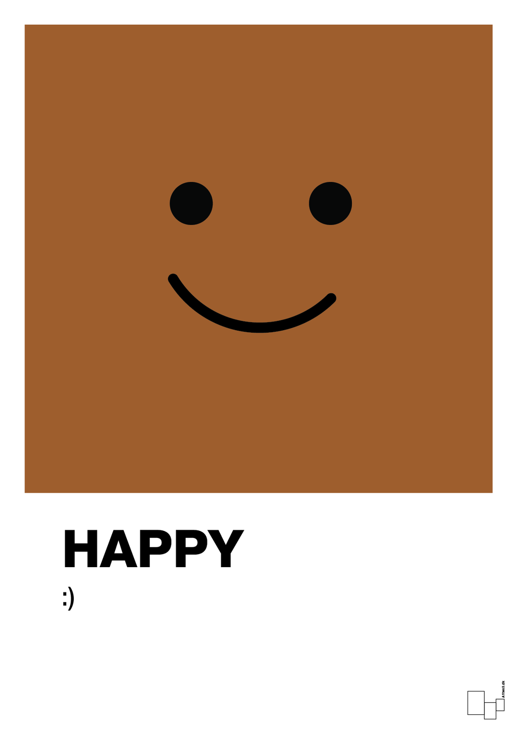 plakat: happy smiley - cognac-Smiley-A1two3