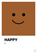 plakat: happy smiley - cognac-Smiley-A1two3
