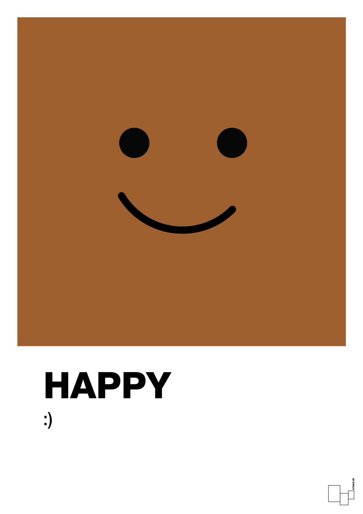 plakat: happy smiley - cognac-Smiley-A1two3