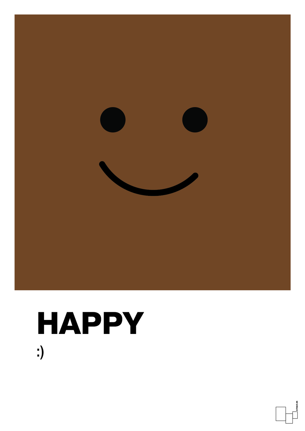 plakat: happy smiley - dark brown-Smiley-A1two3