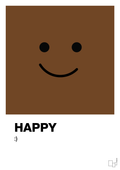 plakat: happy smiley - dark brown-Smiley-A1two3
