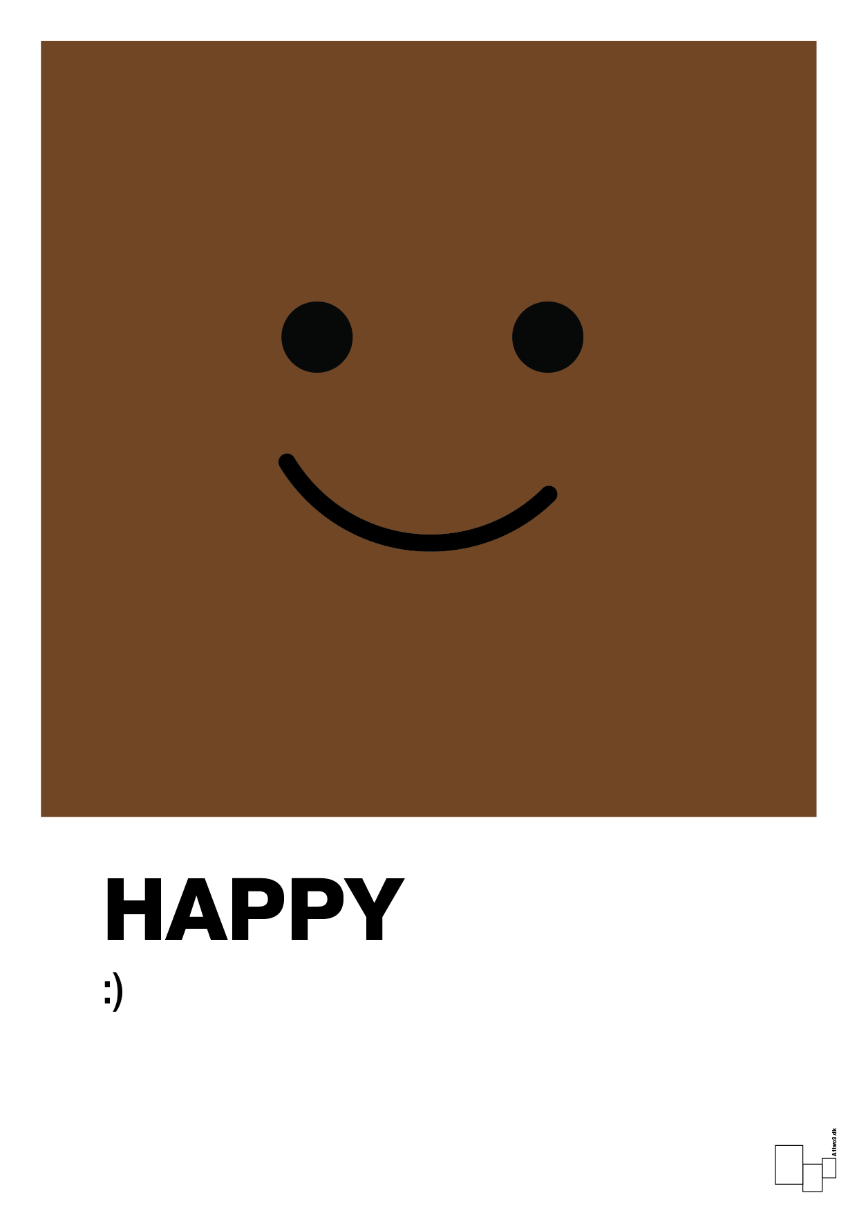 plakat: happy smiley - dark brown-Smiley-A1two3