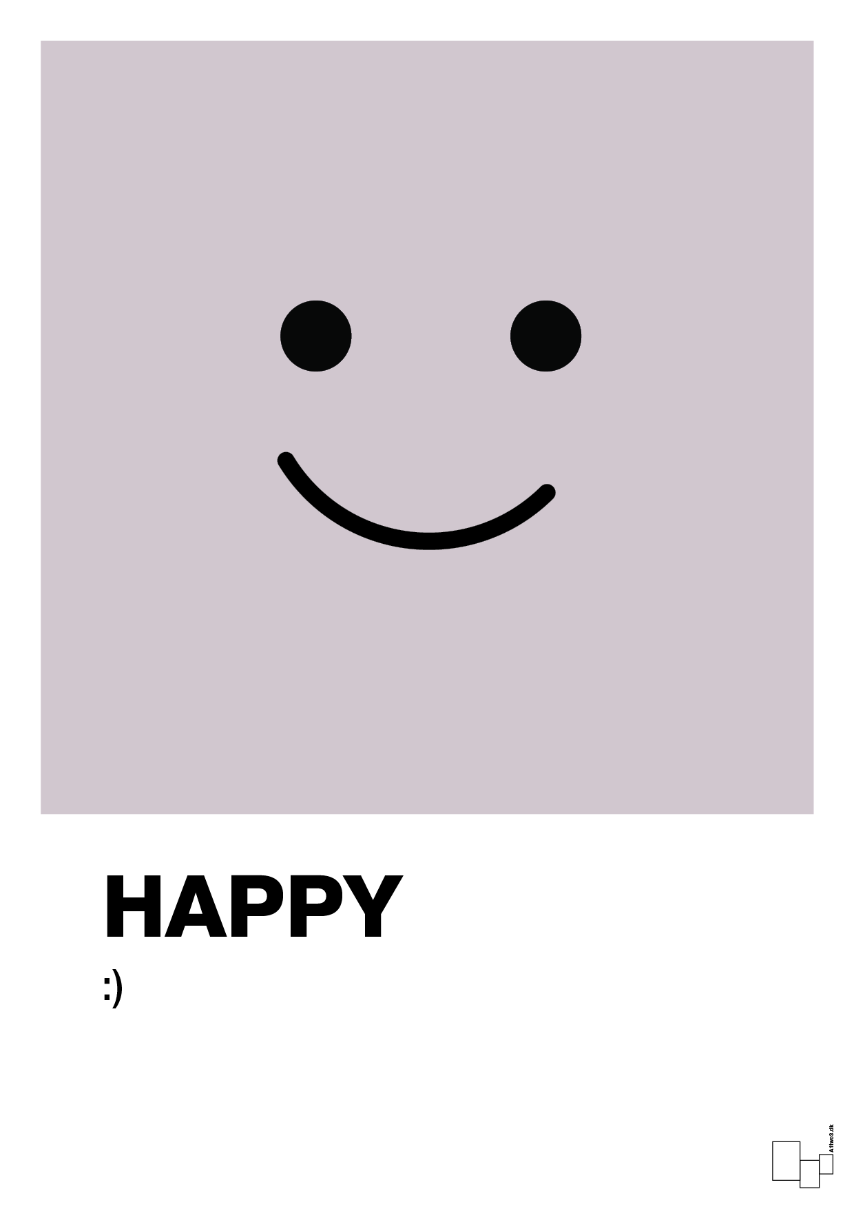 plakat: happy smiley - dusty lilac-Smiley-A1two3