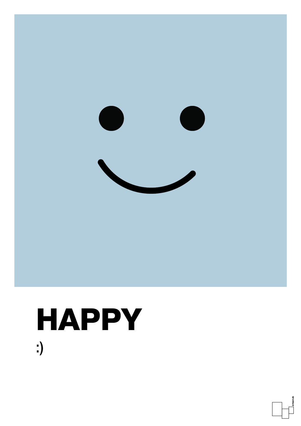 plakat: happy smiley - heavenly blue-Smiley-A1two3