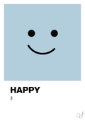 plakat: happy smiley - heavenly blue-Smiley-A1two3