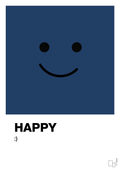 plakat: happy smiley - lapis blue-Smiley-A1two3