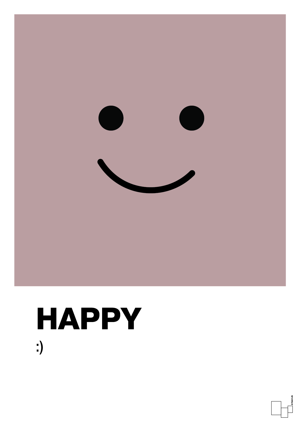 plakat: happy smiley - light rose-Smiley-A1two3