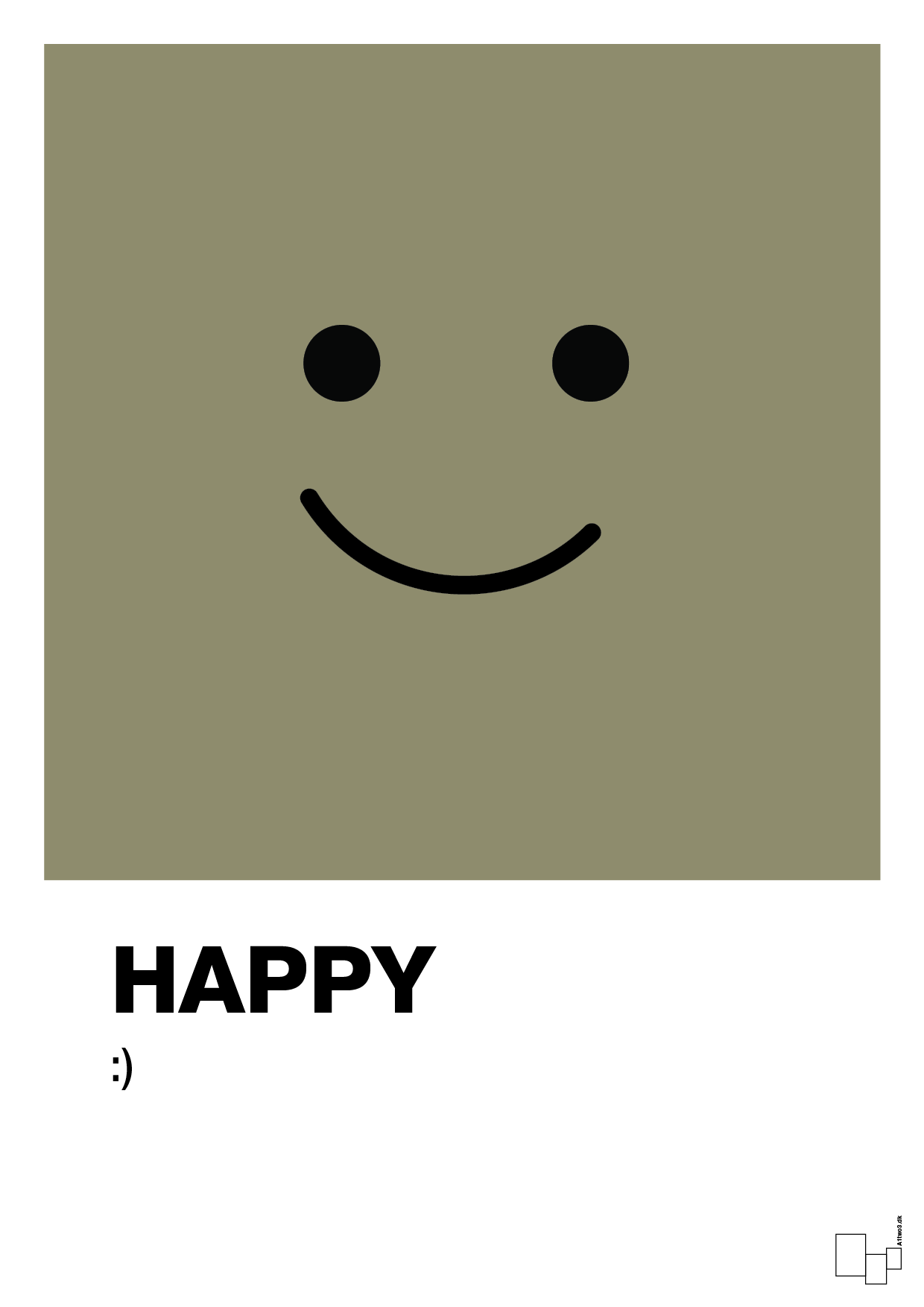 plakat: happy smiley - misty forrest-Smiley-A1two3