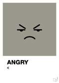 plakat: angry smiley - battleship gray-Smiley-A1two3