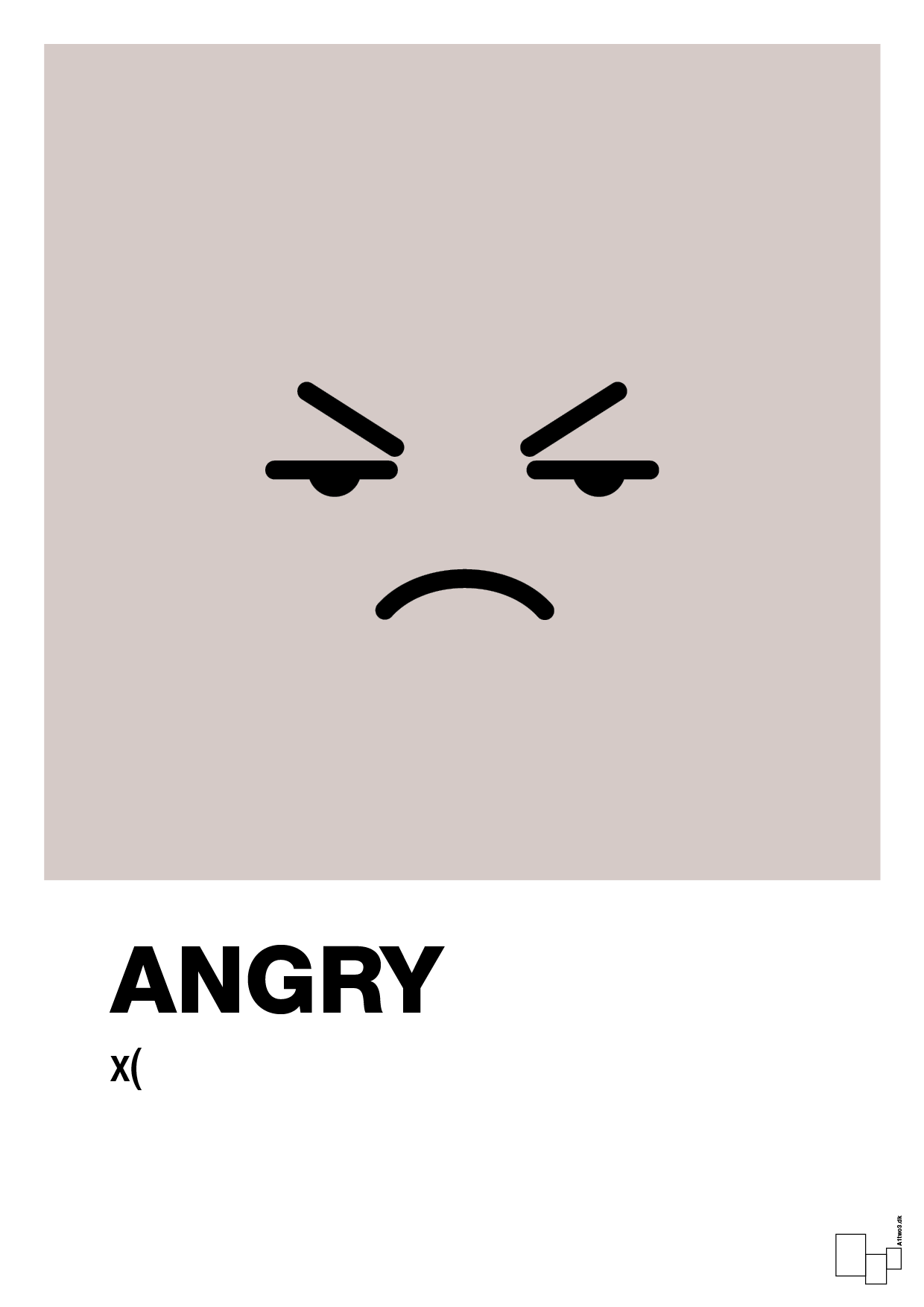plakat: angry smiley - broken beige-Smiley-A1two3