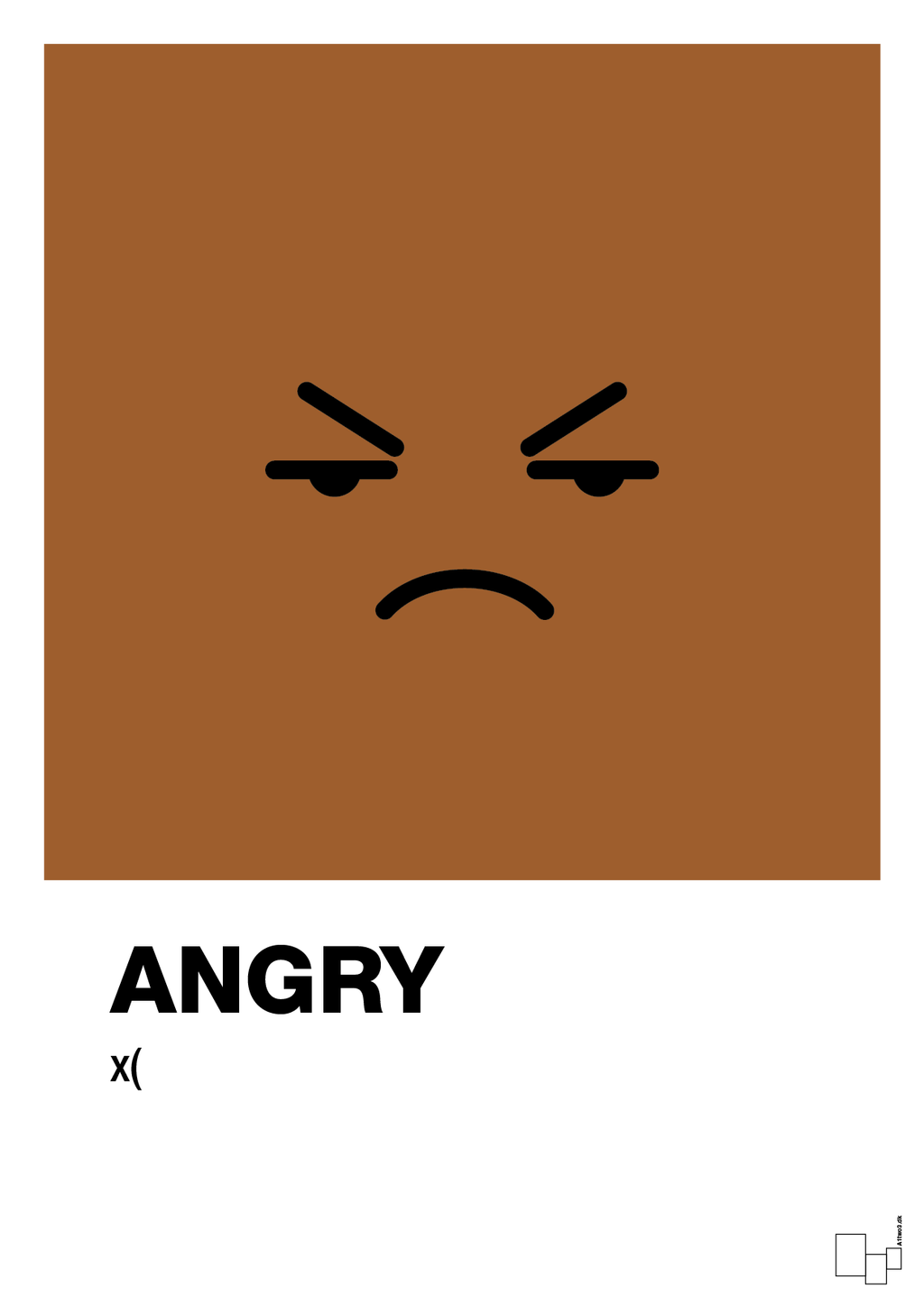 plakat: angry smiley - cognac-Smiley-A1two3
