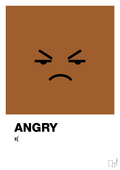 plakat: angry smiley - cognac-Smiley-A1two3