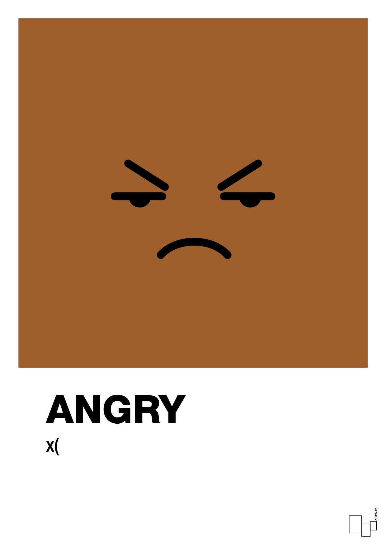 plakat: angry smiley - cognac-Smiley-A1two3