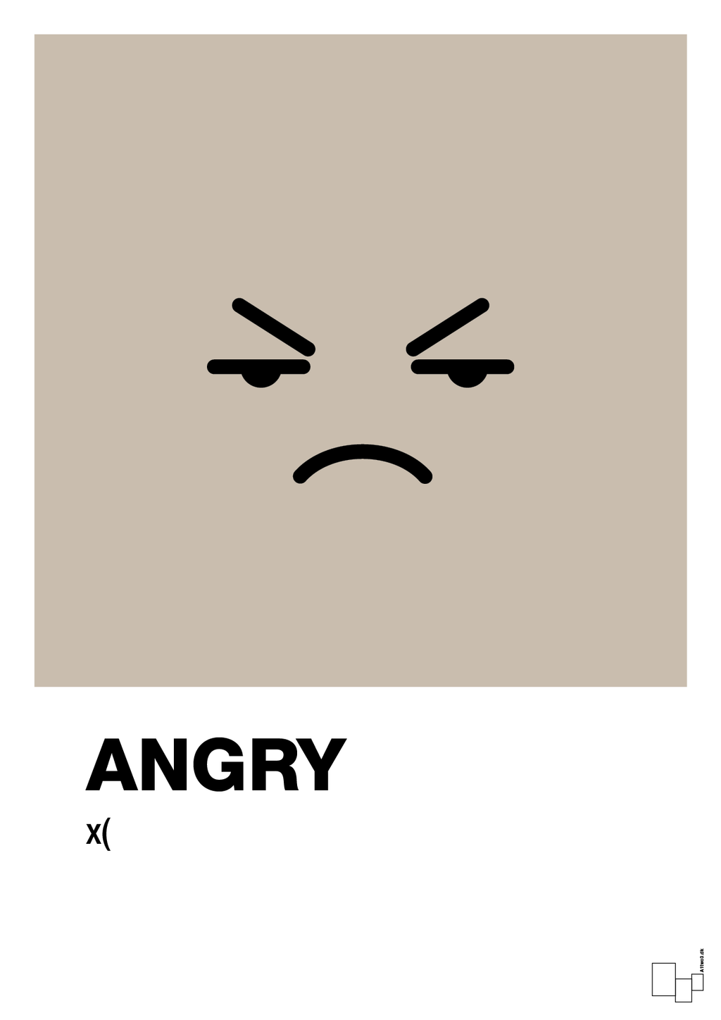 plakat: angry smiley - creamy mushroom-Smiley-A1two3