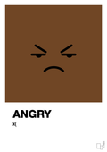 plakat: angry smiley - dark brown-Smiley-A1two3