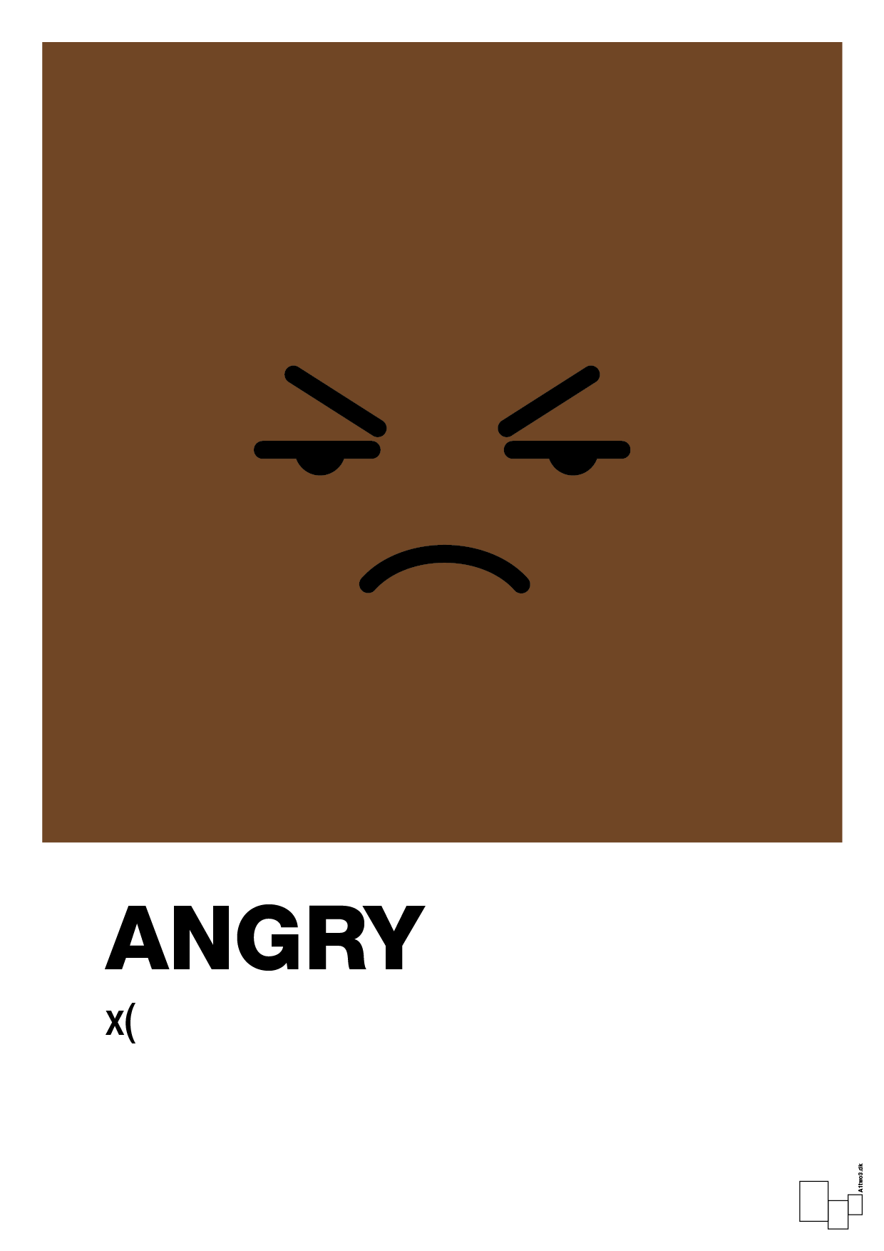 plakat: angry smiley - dark brown-Smiley-A1two3