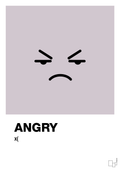 plakat: angry smiley - dusty lilac-Smiley-A1two3