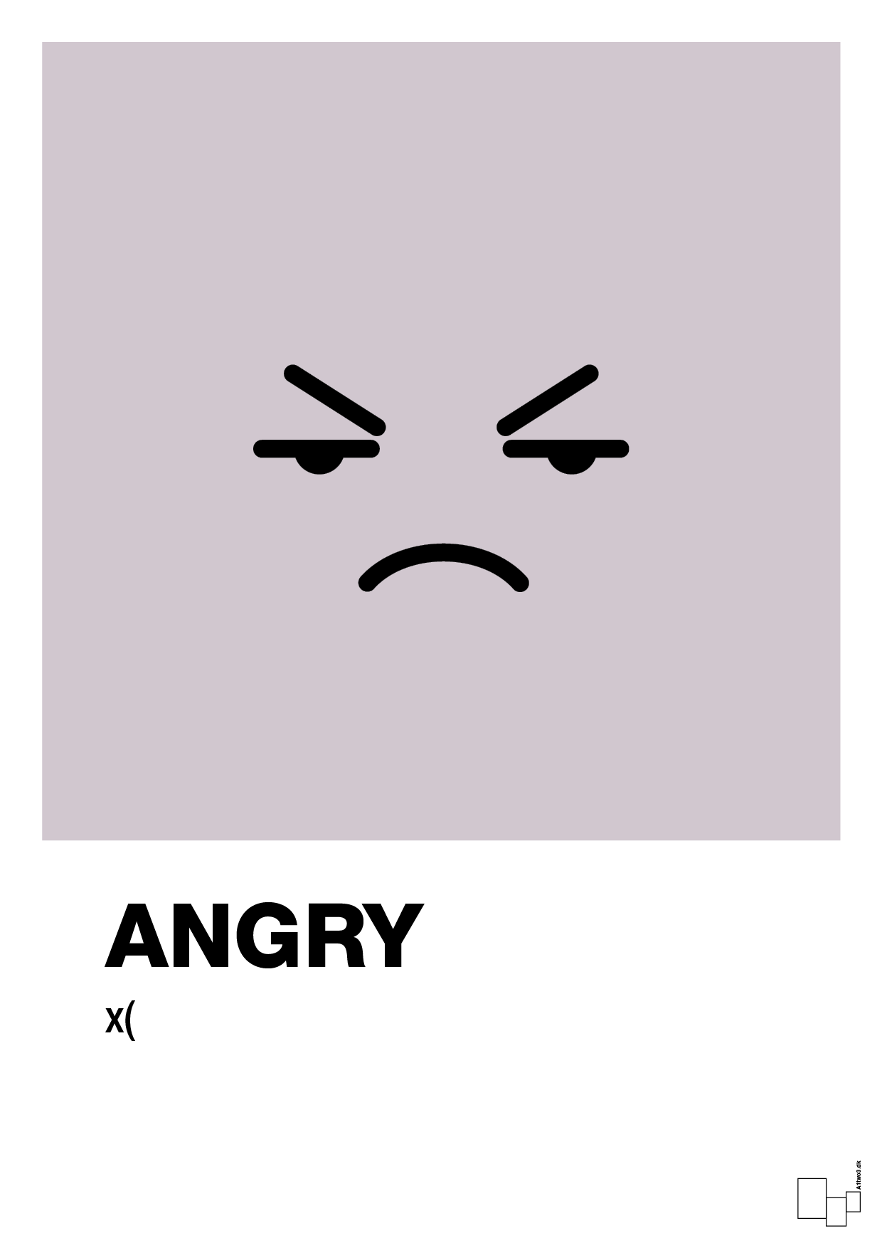 plakat: angry smiley - dusty lilac-Smiley-A1two3