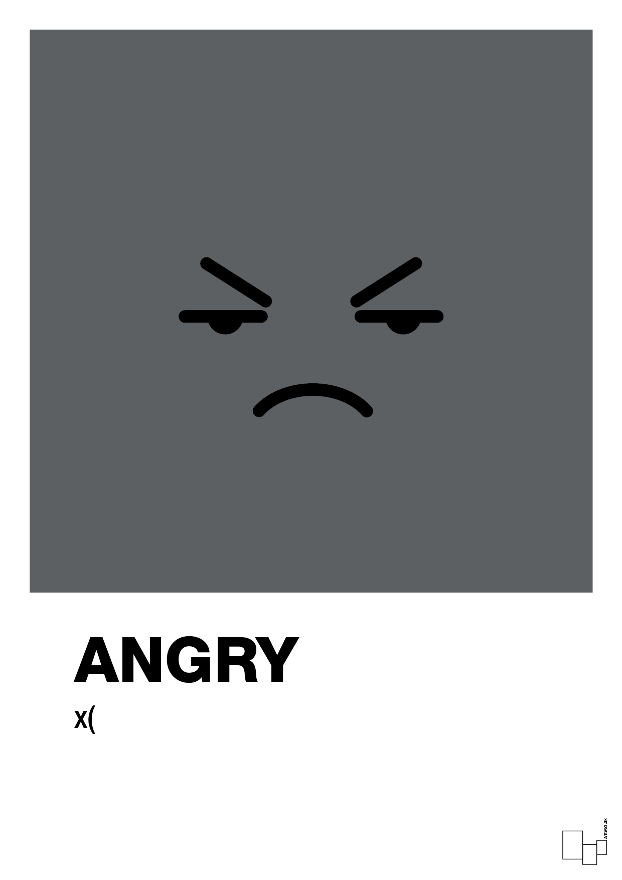 plakat: angry smiley - graphic charcoal-Smiley-A1two3