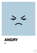 plakat: angry smiley - heavenly blue-Smiley-A1two3