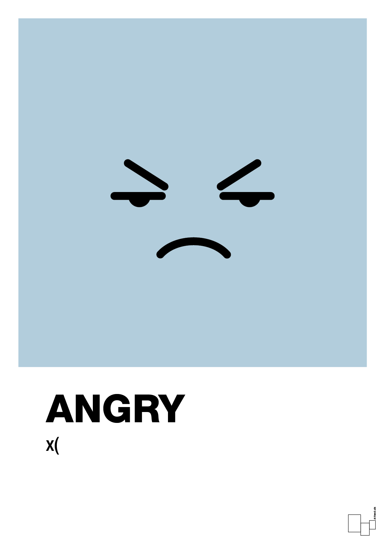 plakat: angry smiley - heavenly blue-Smiley-A1two3
