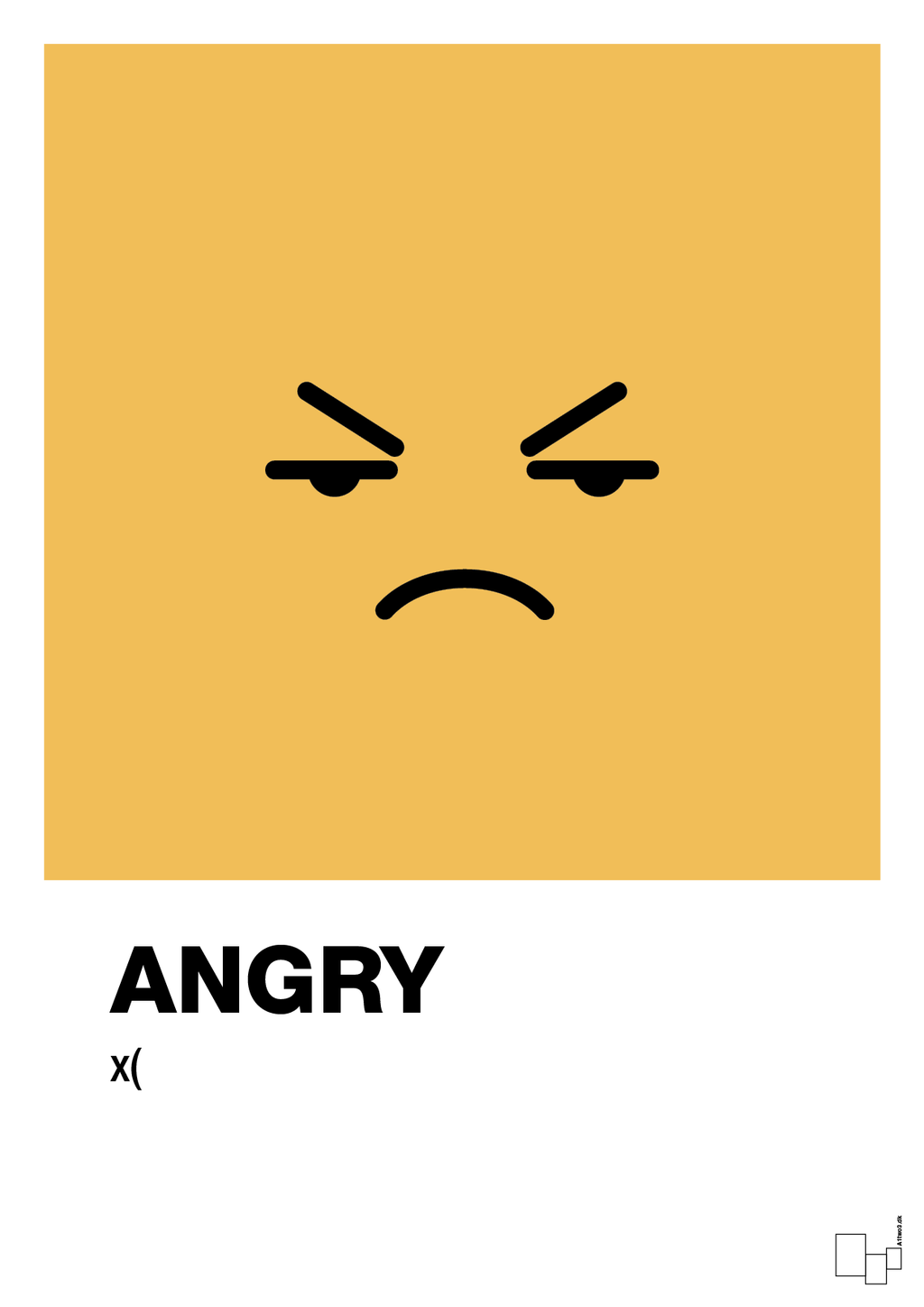plakat: angry smiley - honeycomb-Smiley-A1two3