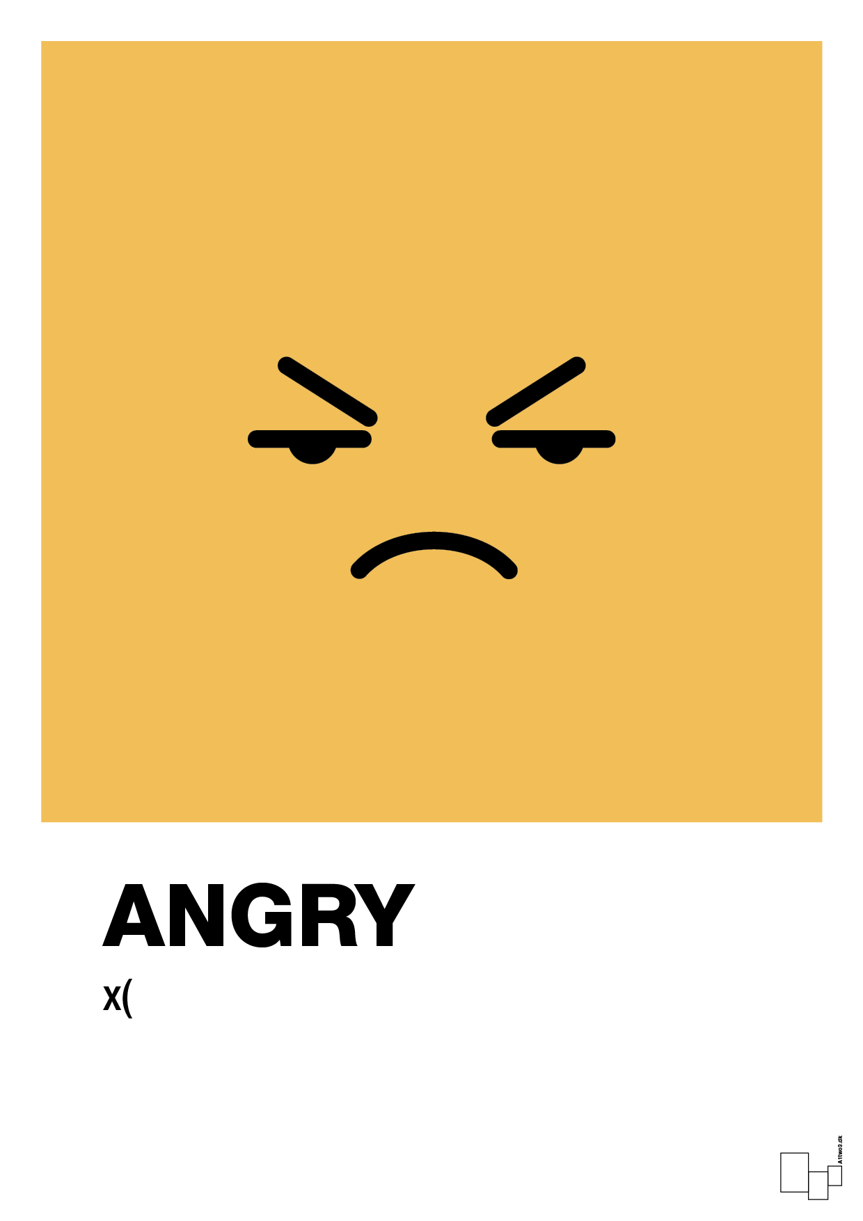 plakat: angry smiley - honeycomb-Smiley-A1two3